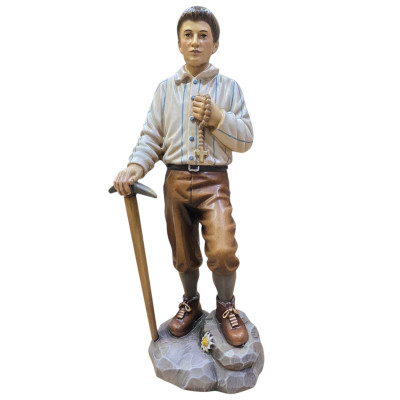 Scultura in Legno San Piergiorgio Frassati cm 30