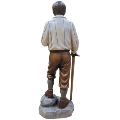 Scultura il Legno San Piergiorgio Frassati cm 20.