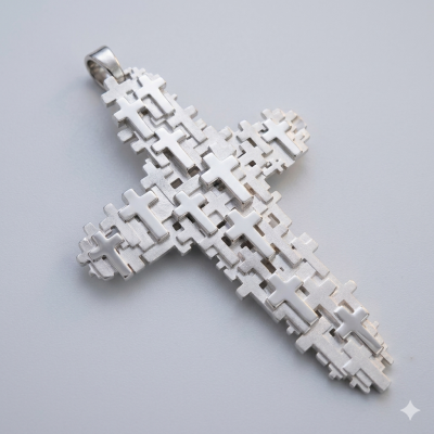Croce Pettorale in argento 925% art.16028G