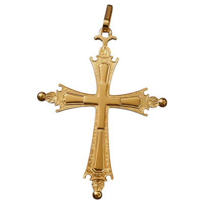 Croce pettorale Papa Leone - Argento 925 - dorato