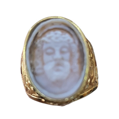 Anello Episcopale  con cammeo Volto Santo - Argento 925%