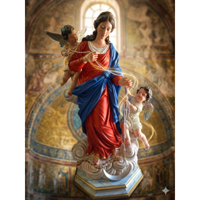 Statua Madonna che scioglie i nodi cm 130 x 60