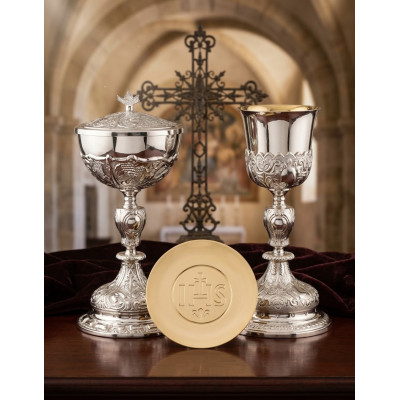 Calice, pisside e patena barocco (Set Completo)