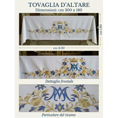 Tovaglia d'altare Mariana cm 300 x 180.