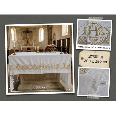 Tovaglia d'altare IHS cm 300 x 180.