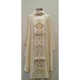 Casula bianca con ornamenti ricamati