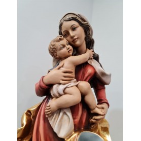 SCultura in Legno Madonna con il Bambino cm 65