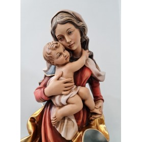 SCultura in Legno Madonna con il Bambino cm 65