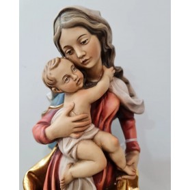 Scultura in Legno Vergine con Bambino cm 50